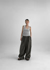 Fraying Banding Balloon Nylon Pants