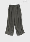 Fraying Banding Balloon Nylon Pants
