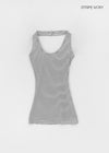 Pollenne Slim Fit Long Halter Sleeveless Top