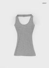 Pollenne Slim Fit Long Halter Sleeveless Top