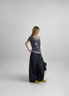 Berton Printing Off-shoulder Short Sleeve T-shirt