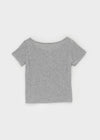 Berton Printing Off-shoulder Short Sleeve T-shirt