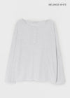 Diamon Loose Fit Henley Neck Long Sleeve Tee