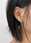 (SILVER 925)Lanki Cubic Heart Piercing