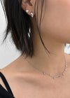 (SILVER 925)Lanki Cubic Heart Piercing