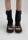 Zip-up Platform Slip-on Mid-boots