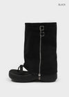 Zip-up Platform Slip-on Mid-boots
