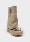 Zip-up Platform Slip-on Mid-boots