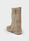 Zip-up Platform Slip-on Mid-boots
