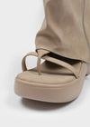 Zip-up Platform Slip-on Mid-boots