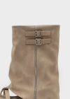 Zip-up Platform Slip-on Mid-boots