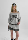 Spine Lettering Off-shoulder Short Sleeve T-shirt