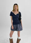 Comult Henley Neck Short Sleeve T-shirt