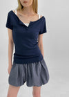 Comult Henley Neck Short Sleeve T-shirt