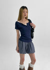Comult Henley Neck Short Sleeve T-shirt