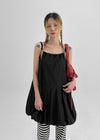 Lerding Nylon Balloon Pleated Mini Dress
