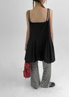 Lerding Nylon Balloon Pleated Mini Dress