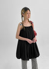Lerding Nylon Balloon Pleated Mini Dress