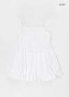Lerding Nylon Balloon Pleated Mini Dress