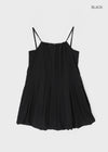 Lerding Nylon Balloon Pleated Mini Dress