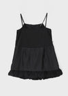 Lerding Nylon Balloon Pleated Mini Dress