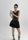 Mobeldi Layered Hooded Sleeveless Tee