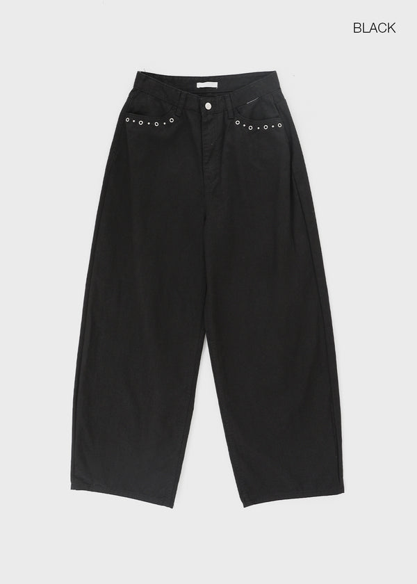 Torrit Eyelet Wide Cotton Pants