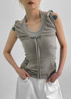 Elenne Two-Way Hooded Sleeveless Top