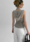 Elenne Two-Way Hooded Sleeveless Top