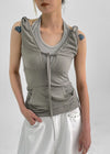 Elenne Two-Way Hooded Sleeveless Top