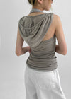 Elenne Two-Way Hooded Sleeveless Top