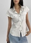 Bammi Embossed Stripe Short Sleeve Shirt