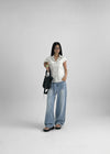 Bammi Embossed Stripe Short Sleeve Shirt