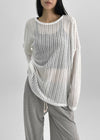 Raot Linen Loose Fit Knit Long Sleeve Tee