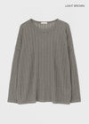 Raot Linen Loose Fit Knit Long Sleeve Tee