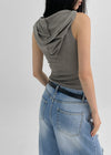 Mobeldi Layered Hooded Sleeveless Tee