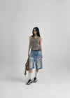 Mobeldi Layered Hooded Sleeveless Tee