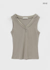 Mobeldi Layered Hooded Sleeveless Tee