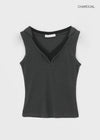 Mobeldi Layered Hooded Sleeveless Tee