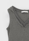 Mobeldi Layered Hooded Sleeveless Tee