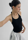 Kaeli Slim Fit Line Halter Sleeveless Top