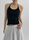 Kaeli Slim Fit Line Halter Sleeveless Top