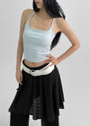 Roperjean Ribbed Square Neck Sleeveless Top
