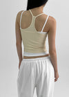 Roperjean Ribbed Square Neck Sleeveless Top