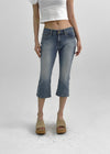 Chongnut Washed Denim Capri Pants