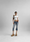 Chongnut Washed Denim Capri Pants