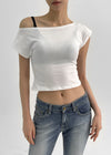 Kuern Boatneck Crop Short Sleeve T-shirt