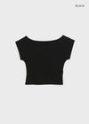 Kuern Boatneck Crop Short Sleeve T-shirt