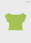 Kuern Boatneck Crop Short Sleeve T-shirt