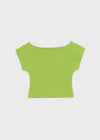 Kuern Boatneck Crop Short Sleeve T-shirt
